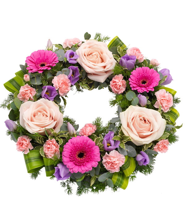 Pink Wreath belfast funeral